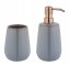 Bad-Acc.Set Mod. Sirmione, grau, Keramik, 2-teilig, kupferdetails, zylinderform - 1