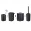 Bad-Accessoire Set Mod. Davos Schwarz, mit Treteimer 5 Liter - 1