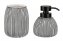 Seifenspender Set Mod. Pascoli, schwarz/weiß, Keramik, 0.5L, streifenmuster, modernes design - 1
