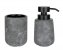 Bad-Accessoire Set Mod. Sacile, grau/schwarz, Keramik/Kunststoff, Ø 9 x 16 cm, für stilvolle Badezimmeroptik - 1