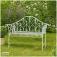 Metall Gartenbank Weiß romantisch nostalgisch - 1