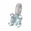 Anhänger Gold 585 mit Blautopas (beh.) und 7 Brillanten zus. 0,07ct. - 1