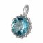 Anhänger 585 Gold mit Topas blau (beh.) 11,5mm rund - 1