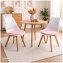 Esszimmerstuhl 2er Set Weiß mit Kunstledersitz Atlanta Rosa mit Ornament - 1