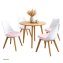 Esszimmerstuhl 4er Set Weiß mit Kunstledersitz Atlanta Rosa mit Ornament - 1