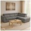 Couch Sandy mit Ottomane rechts Grau - 1