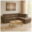 Couch Sandy mit Ottomane rechts Braun - 1