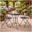 Bistro Sitzgruppe Ivo Metall Tisch mit 2 Stühlen Balkon Set Gartenmöbel - 1