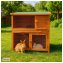 Kleintierstall aus Holz in Braun, ideal für Kaninchen - 1