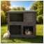 Kleintierstall aus Holz in Grau, ideal für Kaninchen - 1
