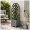 Pflanzkasten mit Rankgitter aus Holz Blaugrau Blumenkasten für Balkon, Terrasse und Garten - 1