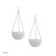 Blumenampel 2er Set Rattanoptik Weiß - 1