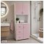 Badschrank Rosa Weiß - 1