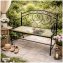 Gartenbank Celia Schmetterling Metallbank schwarz mit Motiv Sitzfläche 109 cm - 1