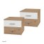 HTI-Living Nachtschrank mit 2 Schubladen 2er-Set Nina Weiß Artisaneiche - 1