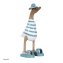 Dekoente Streifen-Strandbert aus Holz 25 cm Maritime Ente mit Flip-Flops - 1