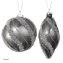 Weihnachtskugeln 2er Set Silber Glitzer - 1
