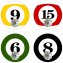 Wandhaken 4er-Set Billard - 1