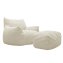 Loungesessel mit Hocker in Beige - 1