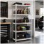 Lagerregal mit 5 MDF Böden und silbernem Stahlgestell - 1