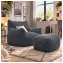 Softsessel Adina mit Hocker Grau Sitzsack Bodensessel 103 x 70 x 90 cm - 1