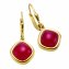 Ohrringe Silber 925 vergoldet mit echtem Chalcedon rot - 1
