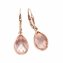 Ohrringe Silber 925 rosé-vergoldet mit echten Rosenquarz-Tropfen - 1
