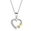 Anhänger mit Kette 925/- Sterling Silber zweifarbig Herz Zirkonia - 1
