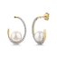 Ohrstecker 585/- Gelbgold bicolor Weißtopas und Perle - 1