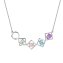 Kette 925 Sterling Silber rhodiniert Glänzend Quarz multi - 1