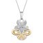 Anhänger mit Kette 925/- Sterling Silber zweifarbig Perle - 1
