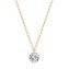 Collier 925/- Sterling Silber gelb vergoldet glanz Zirkonia weiß - 1