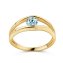 Ring 375 Gold Gelb Sky Blue Topas Offenes Design - 1