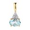 Anhänger 375 Gold Gelb Sky Blue Topas Blau Zirkonia Anhänger - 1