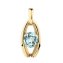 Anhänger 375 Gold Gelb Sky Blue Topas Offen Oval Anhänger - 1