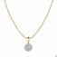 Anhänger mit Kette 375 Gold Gelb Zirkonia Halo 11 CZ Anhänger mit Ankerkette 42 cm - 1