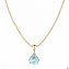 Anhänger mit Kette 375 Gold Gelb Sky Blue Topas Balu Zirkonia Tropfen Anhänger mit Ankerkette 42 cm - 1