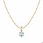 Anhänger mit Kette 375 Gold Gelb Sky Blue Topas Rund Anhänger mit Kette 45cm - 1