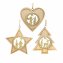 Baumschmuck natur-gold, 3er Set Holz - 1