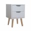 Nachttisch 2 Schubladen Thekla Weiß - 1