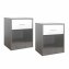 Nachtschrank 2er Set Thekla Beton/Weiß - 1