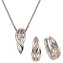 Schmuck-Set Silber 925 zweifarbig mit Zirkonia weiß - 1