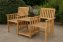 2-Sitzer-Gartenbank mit Beistelltisch klappbar, ca. 163 x 63 x 91 cm - Braun - 1