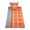 Bettwäsche 2-teiliges Set 135 x 200 Grau mit Orange - 1