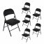 Klappstuhl Kunstleder Gestell Schwarz 6er-Set - 1