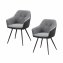 Stuhl 2er Set Wildlederoptik Anthrazit/Grau Joschka - 1