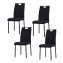 Esszimmerstuhl Denton Webstoff Schwarz 4er-Set - 1
