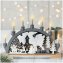 Moderner Schwibbogen LED Holz Grau mit Weihnachtsmotiv und 7 LED Kerzen - 1