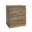 Nachtkommode mit 2 grifflosen Schubladen Thekla Sonoma - 1