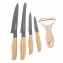 Küchenmesser 5-teiliges Set Griff in Holz Optik - 1
